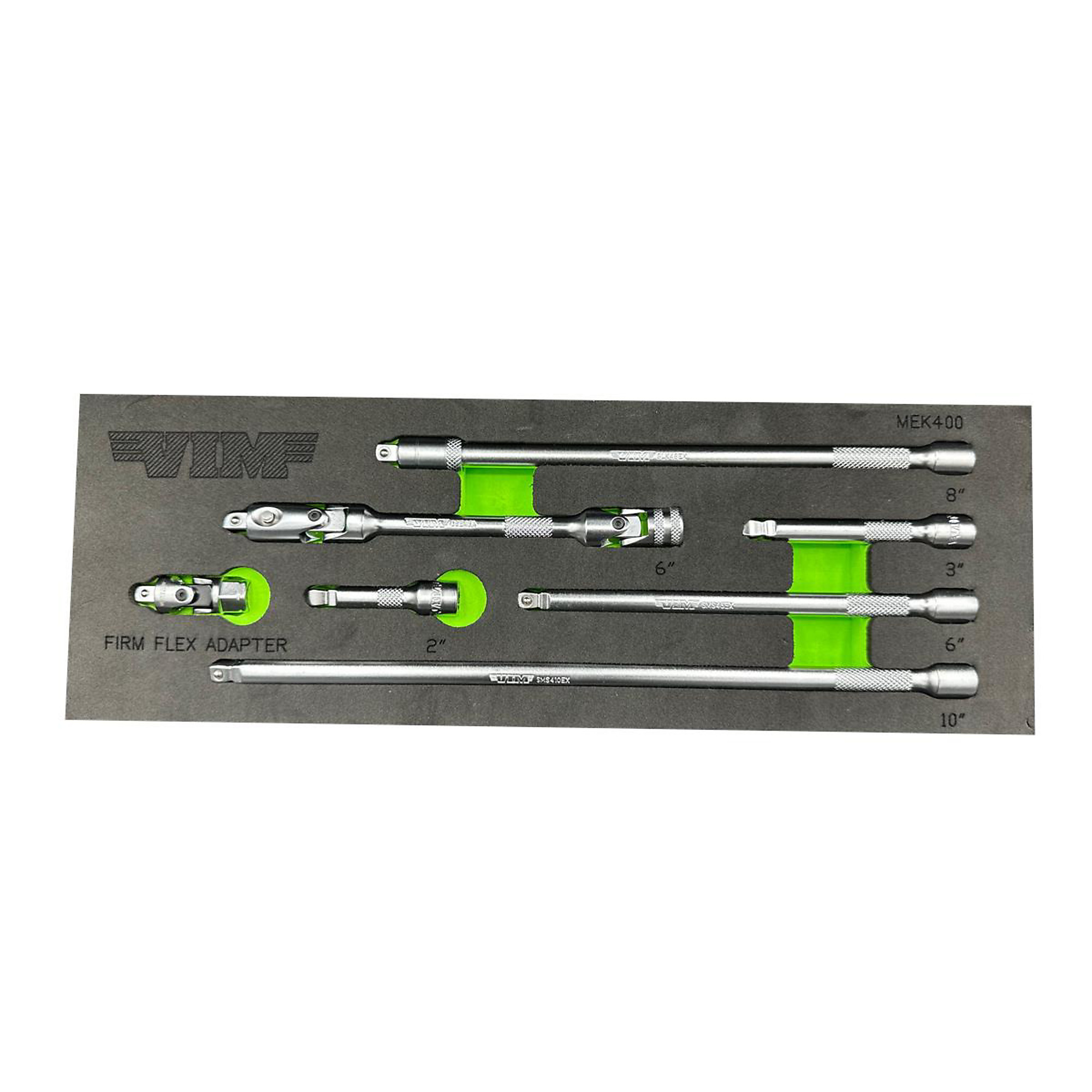 VIM Tools Master Extension Kit — 7-Piece, 1/4in. Drive, Includes 2in., 3in., 6in., 8in., 10in. Extensions, Model# VIMMEK400